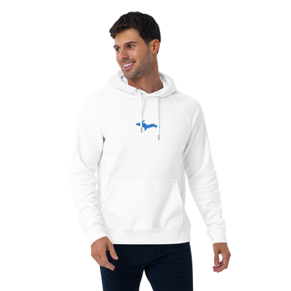 Michigan Upper Peninsula Hoodie (w/ Embroidered Azure UP Outline) | Unisex Organic