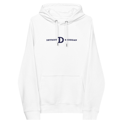 'Detroit Michigan' Hoodie (w/Old French D' | Unisex Organic Raglan