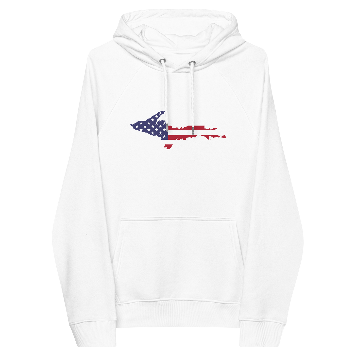 Michigan Upper Peninsula Hoodie (w/ MI USA Flag Outline) | Unisex Organic