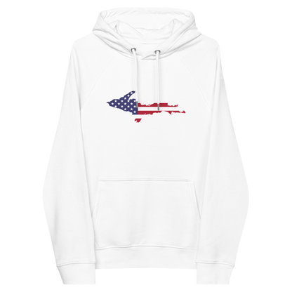 Michigan Upper Peninsula Hoodie (w/ MI USA Flag Outline) | Unisex Organic