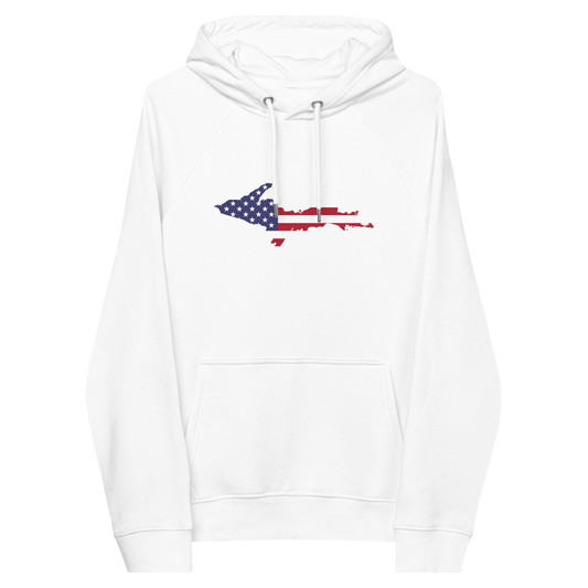 Michigan Upper Peninsula Hoodie (w/ MI USA Flag Outline) | Unisex Organic