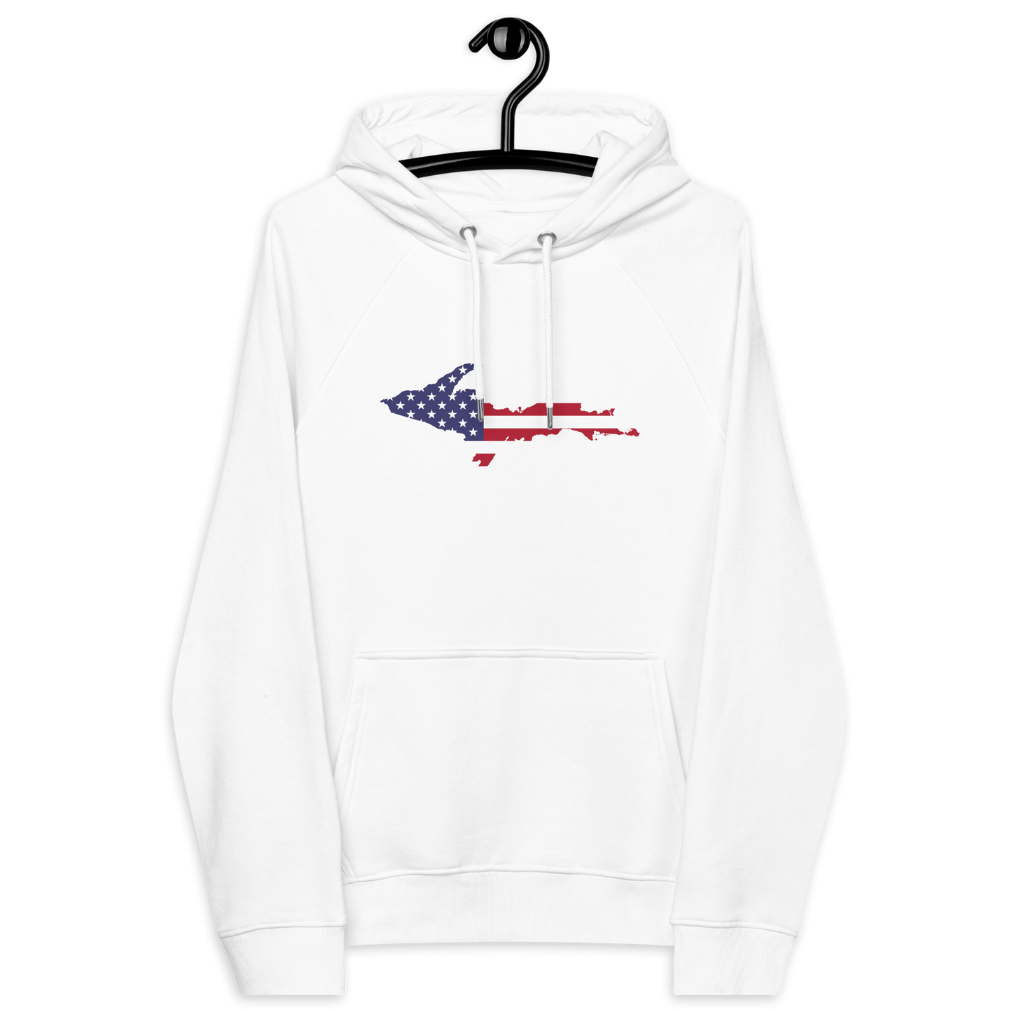 Michigan Upper Peninsula Hoodie (w/ MI USA Flag Outline) | Unisex Organic