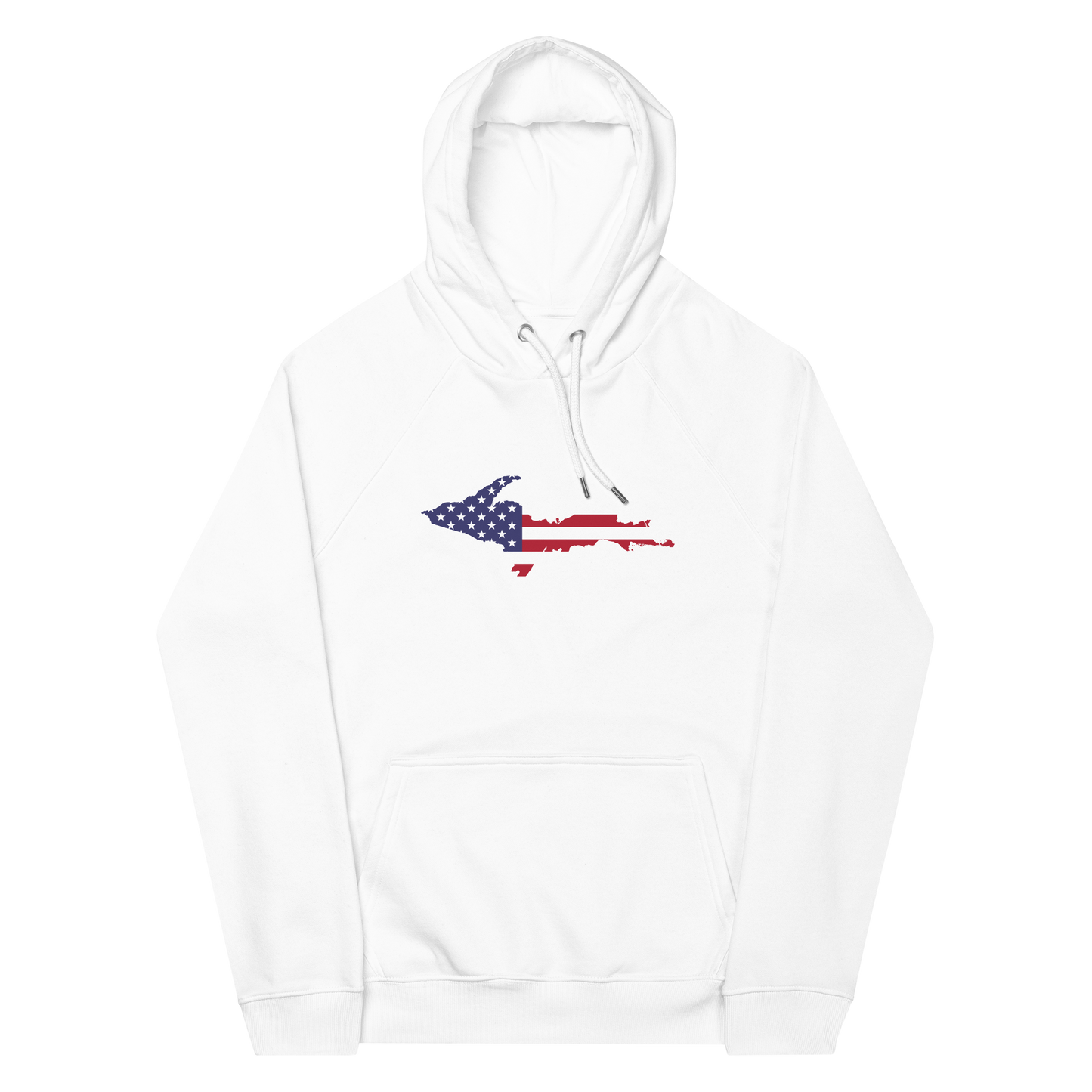 Michigan Upper Peninsula Hoodie (w/ MI USA Flag Outline) | Unisex Organic