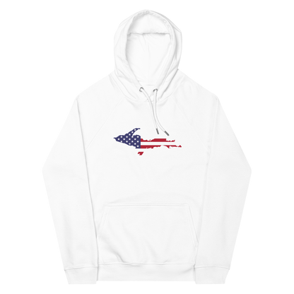 Michigan Upper Peninsula Hoodie (w/ MI USA Flag Outline) | Unisex Organic