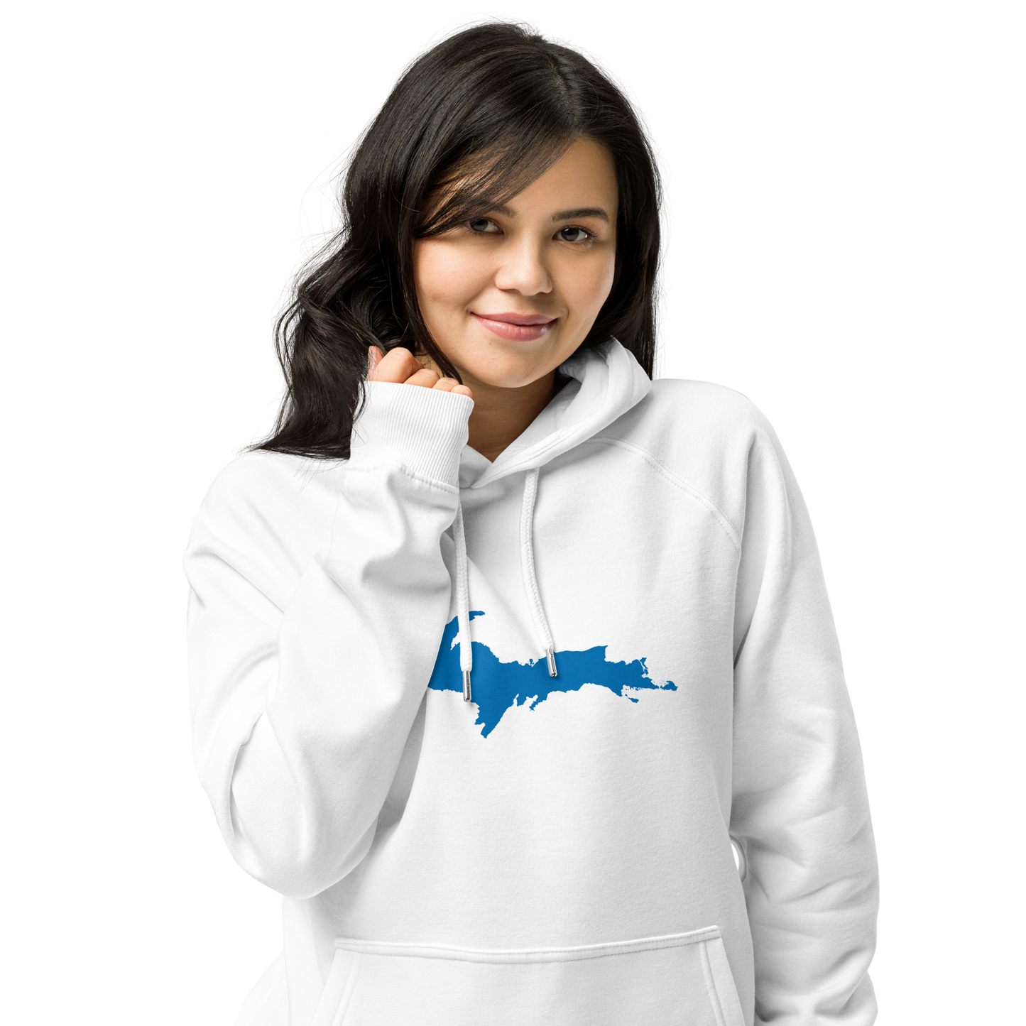 Michigan Upper Peninsula Hoodie (w/ Azure UP Outline) | Unisex Organic