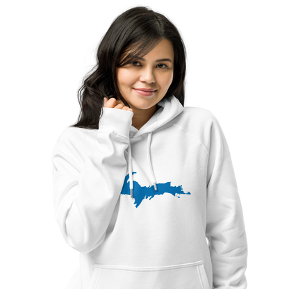 Michigan Upper Peninsula Hoodie (w/ Azure UP Outline) | Unisex Organic