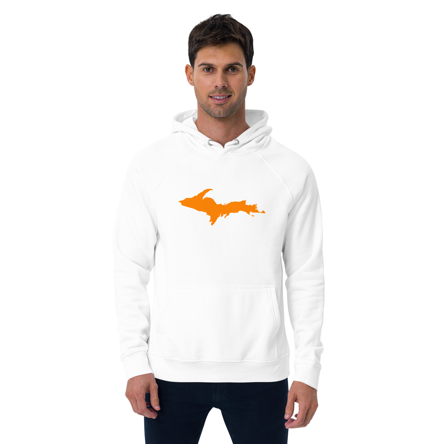 Michigan Upper Peninsula Hoodie (w/ Orange UP Outline) | Unisex Organic