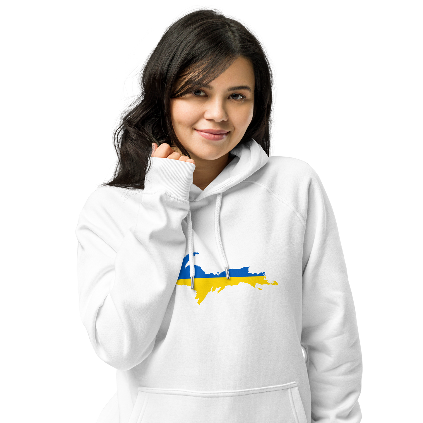 Michigan Upper Peninsula Hoodie (w/ UP Ukraine Flag Outline) | Unisex Organic