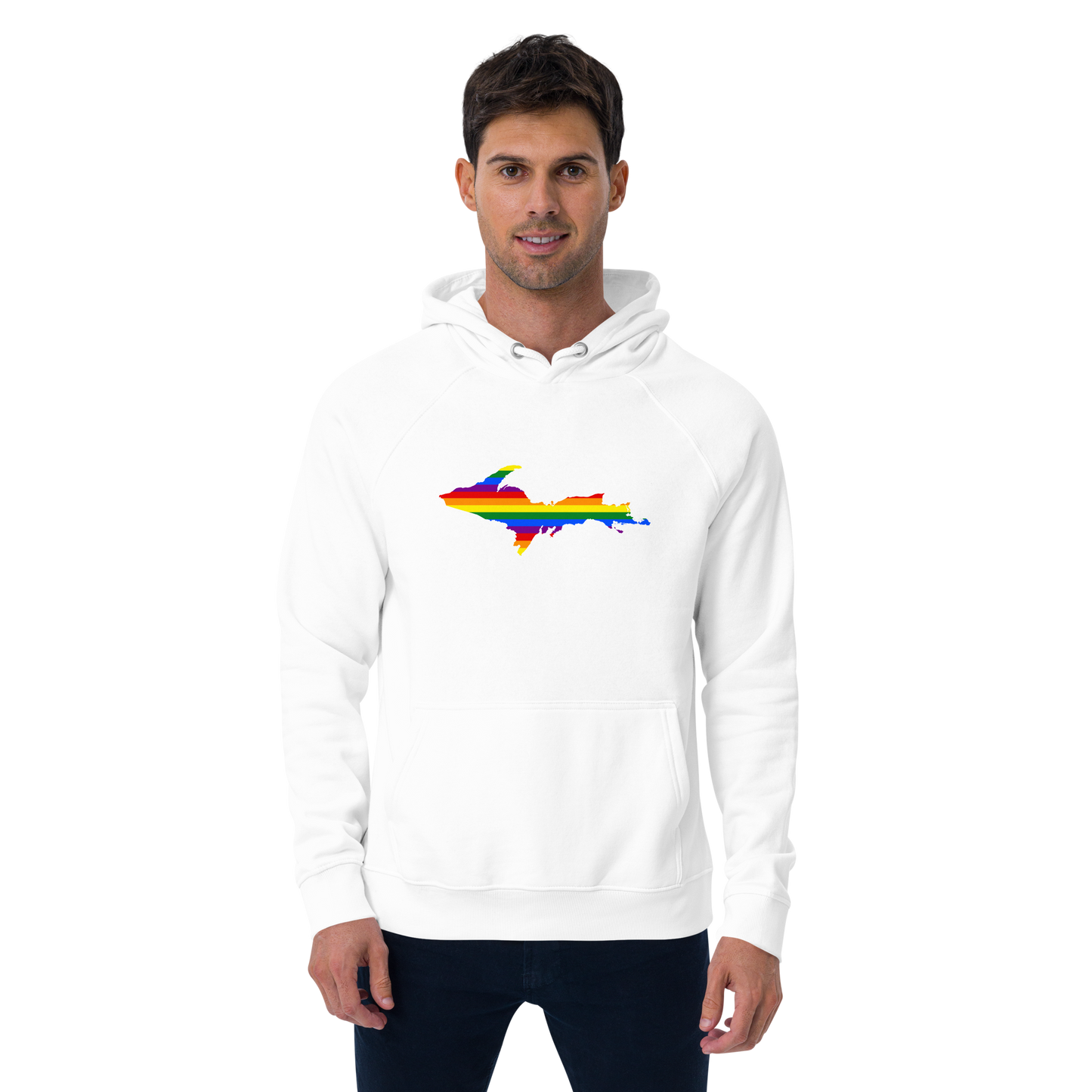 Michigan Upper Peninsula Hoodie (w/ UP Pride Flag Outline) | Unisex Organic