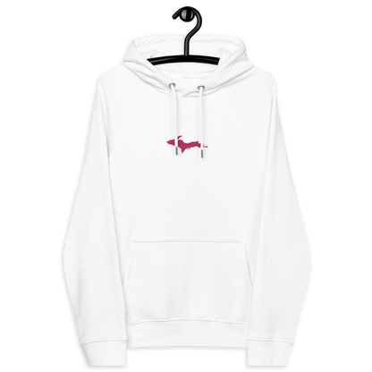 Michigan Upper Peninsula Hoodie (w/ Embroidered Pink UP Outline) | Unisex Organic