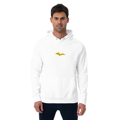 Michigan Upper Peninsula Hoodie (w/ Embroidered Gold UP Outline) | Unisex Organic