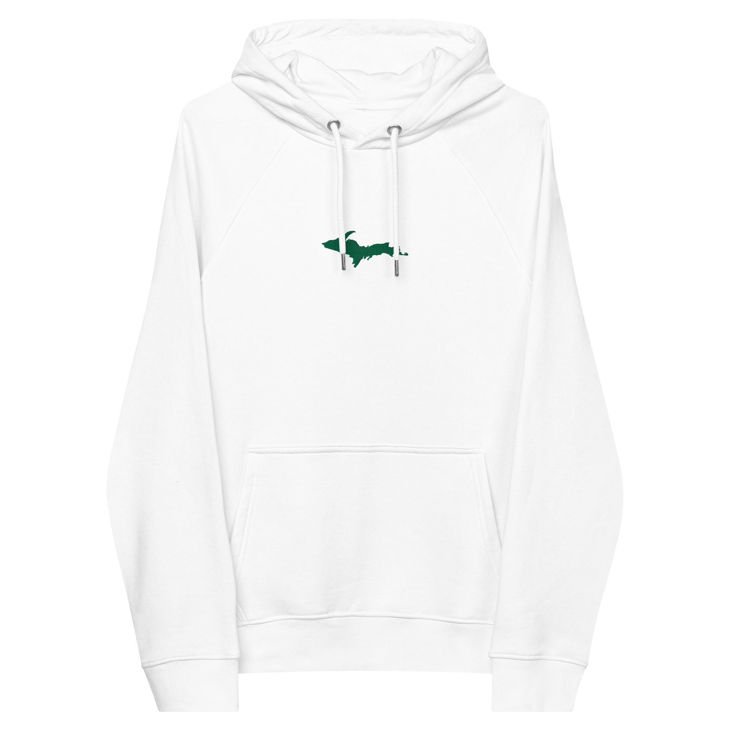 Michigan Upper Peninsula Hoodie (w/ Embroidered Green UP Outline) | Unisex Organic