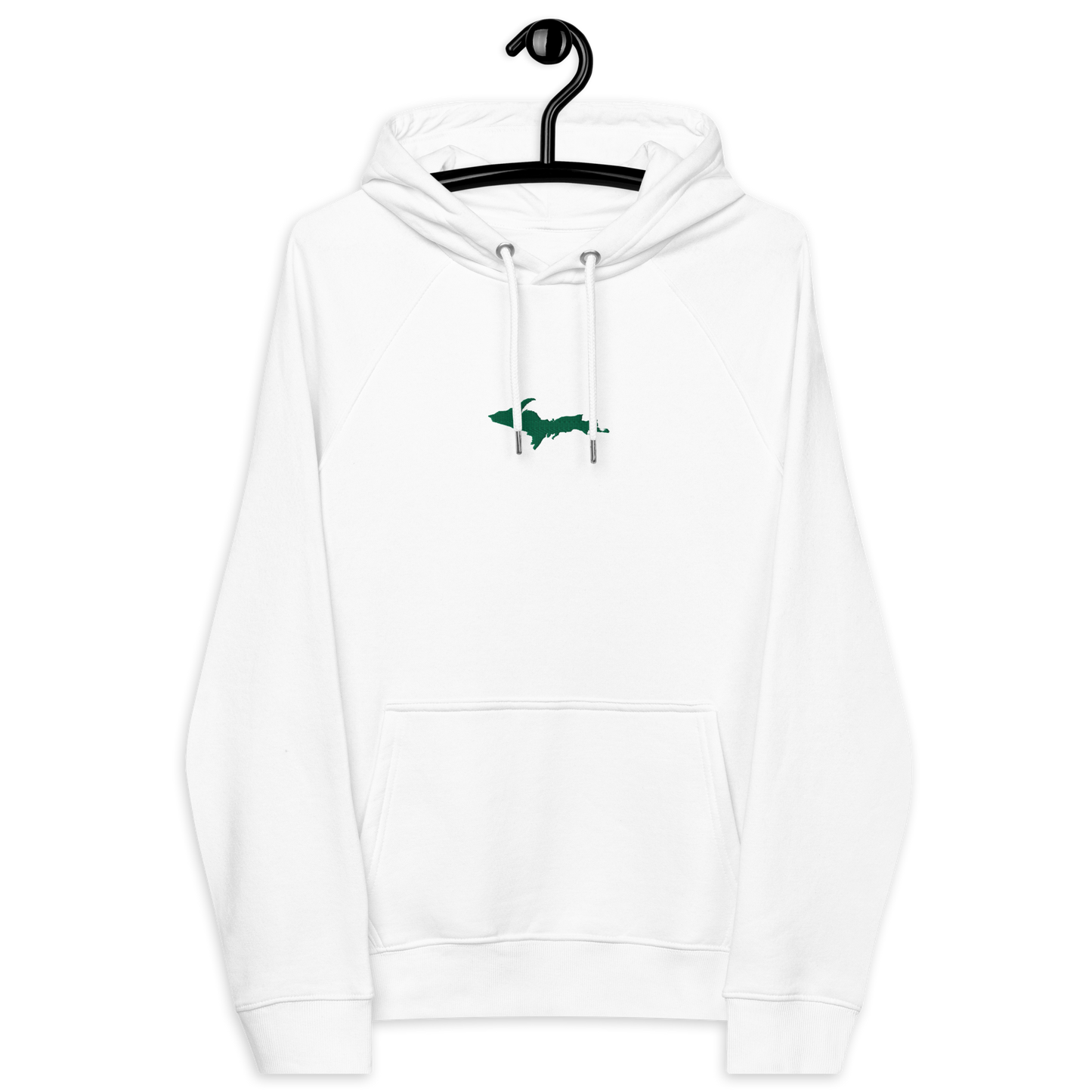 Michigan Upper Peninsula Hoodie (w/ Embroidered Green UP Outline) | Unisex Organic