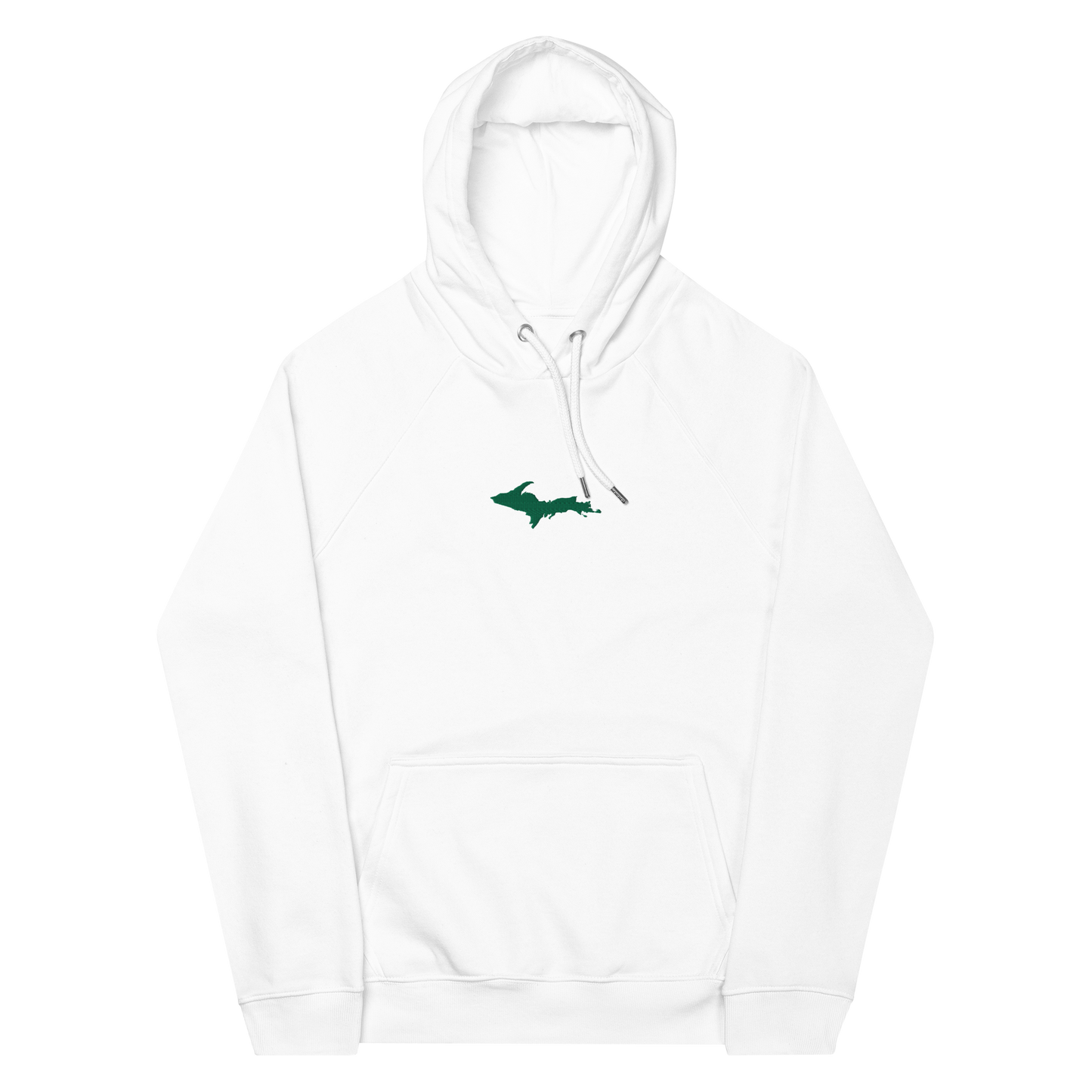 Michigan Upper Peninsula Hoodie (w/ Embroidered Green UP Outline) | Unisex Organic