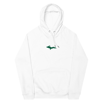 Michigan Upper Peninsula Hoodie (w/ Embroidered Green UP Outline) | Unisex Organic