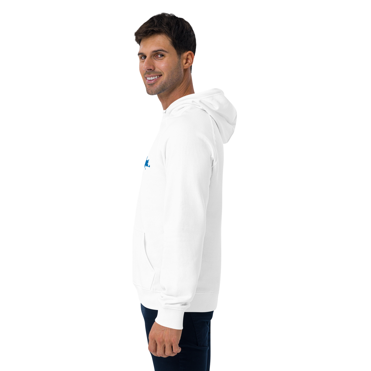 Michigan Upper Peninsula Hoodie (w/ Azure UP Outline) | Unisex Organic