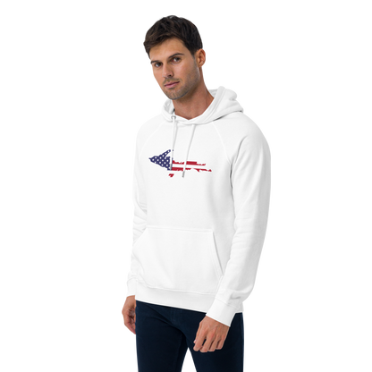 Michigan Upper Peninsula Hoodie (w/ MI USA Flag Outline) | Unisex Organic