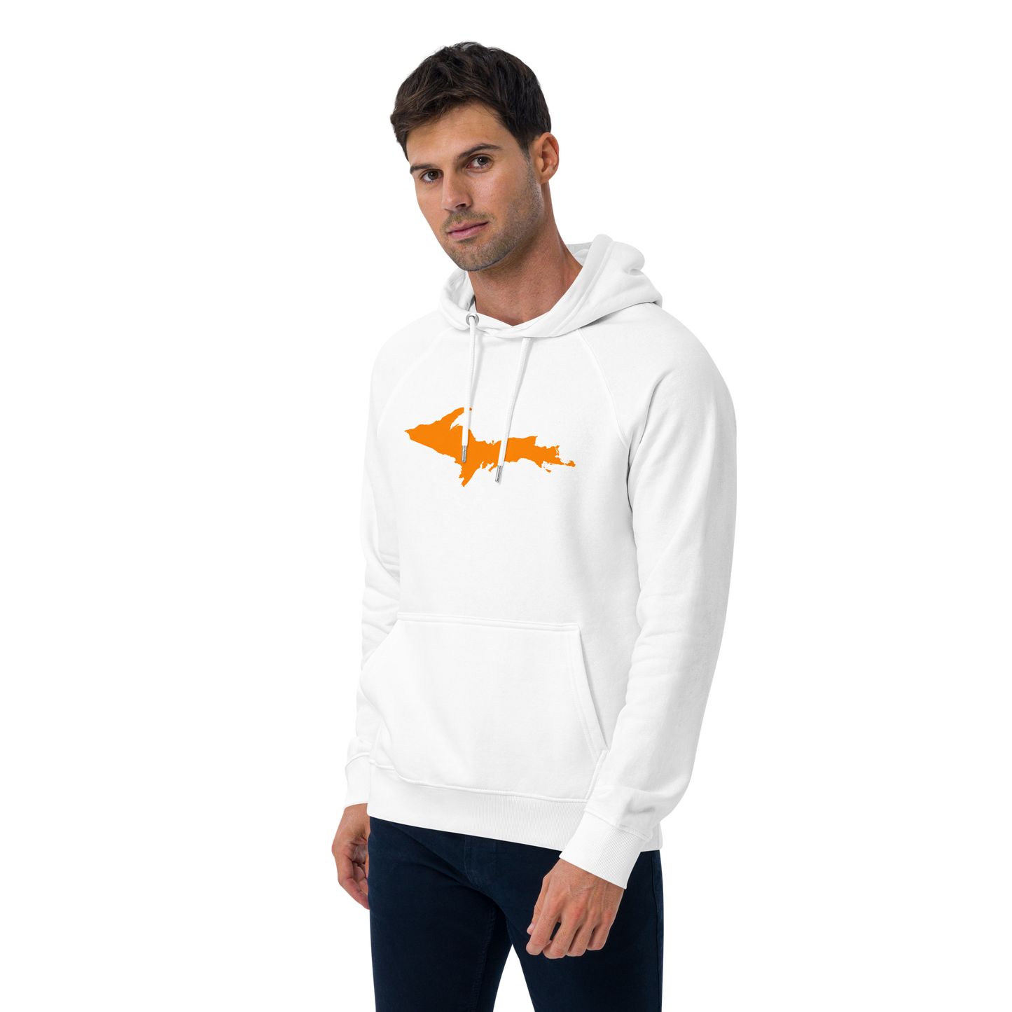 Michigan Upper Peninsula Hoodie (w/ Orange UP Outline) | Unisex Organic