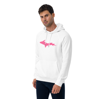 Michigan Upper Peninsula Hoodie (w/ Pink UP Outline) | Unisex Organic