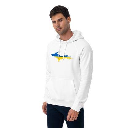 Michigan Upper Peninsula Hoodie (w/ UP Ukraine Flag Outline) | Unisex Organic