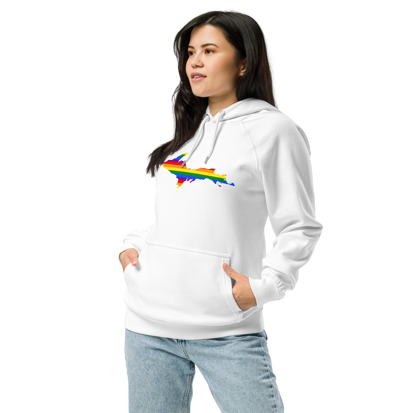 Michigan Upper Peninsula Hoodie (w/ UP Pride Flag Outline) | Unisex Organic