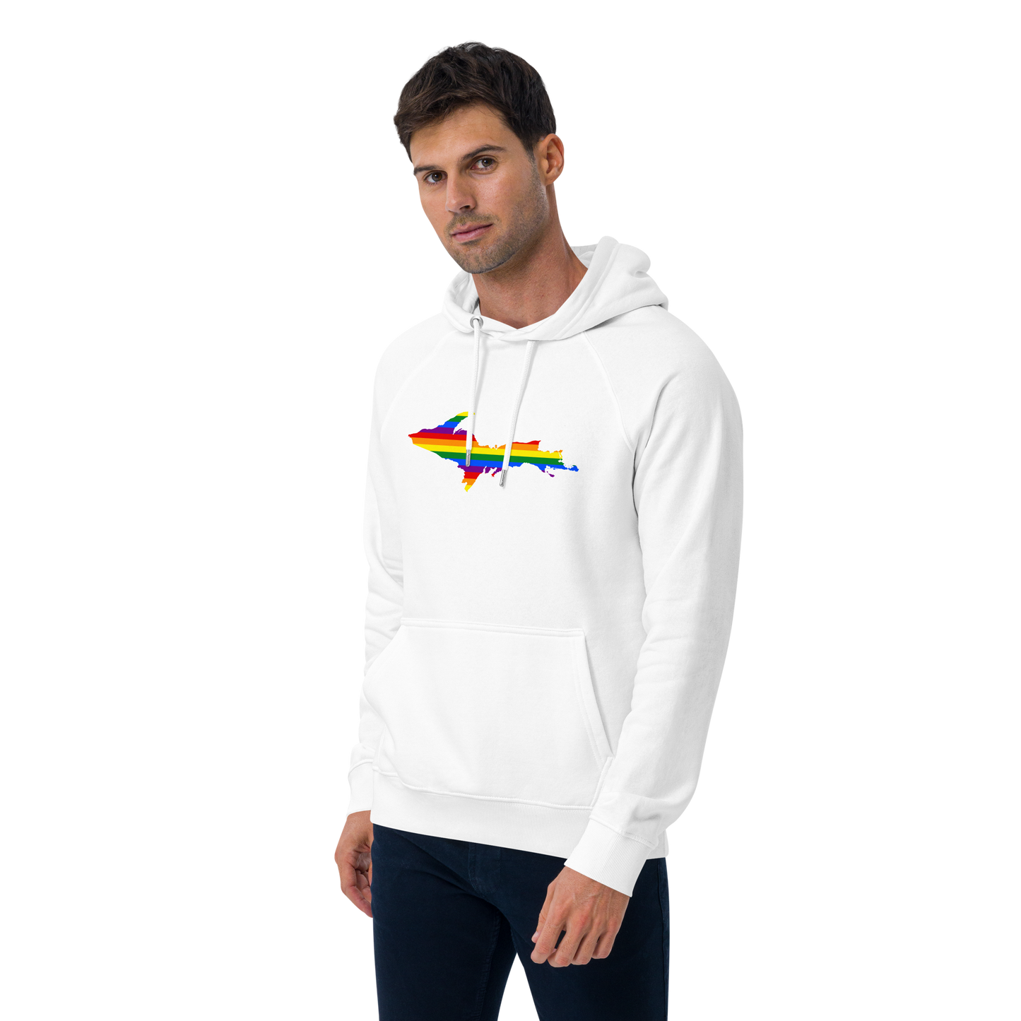 Michigan Upper Peninsula Hoodie (w/ UP Pride Flag Outline) | Unisex Organic