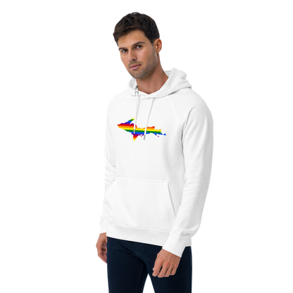 Michigan Upper Peninsula Hoodie (w/ UP Pride Flag Outline) | Unisex Organic