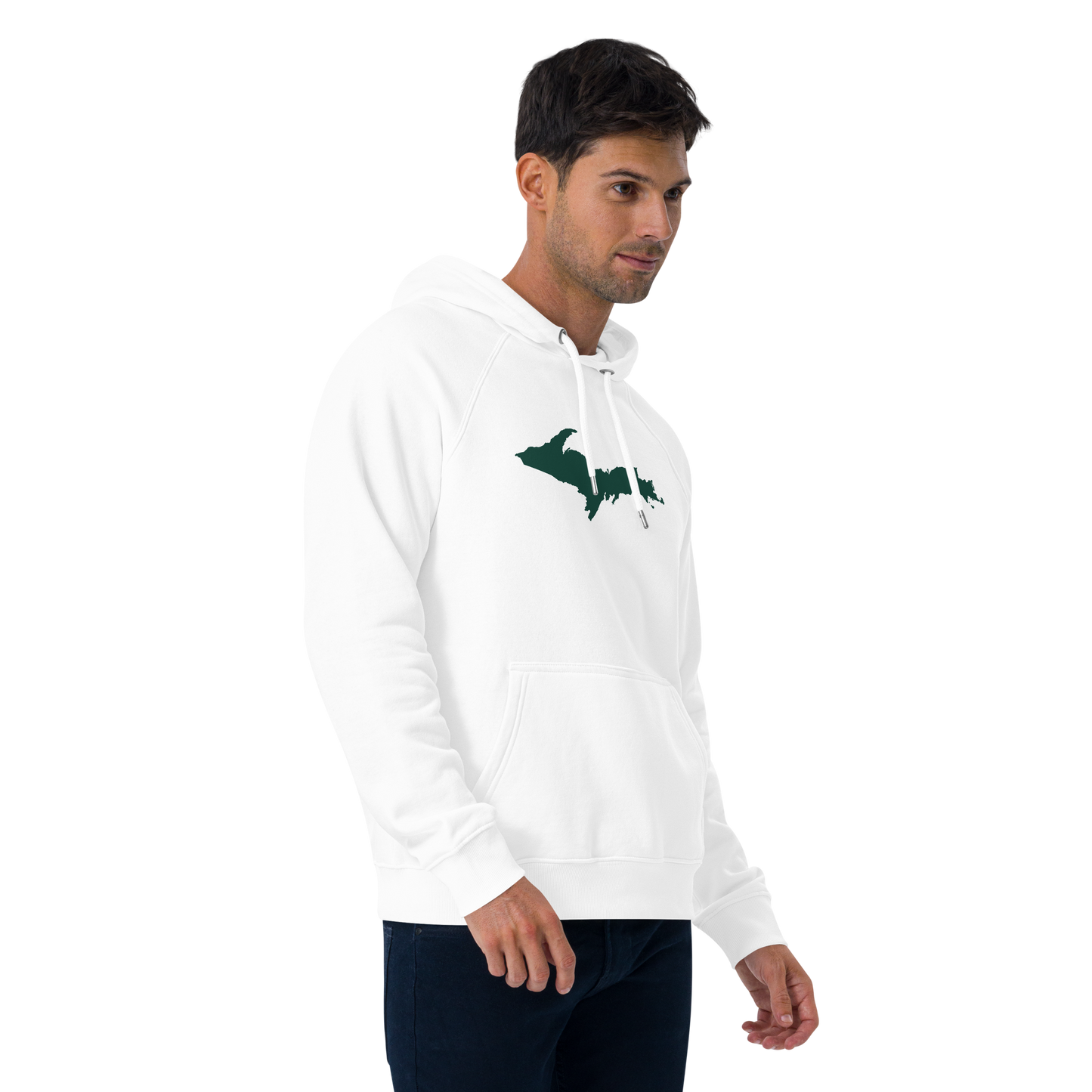 Michigan Upper Peninsula Hoodie (w/ Green UP Outline) | Organic Unisex