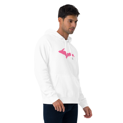 Michigan Upper Peninsula Hoodie (w/ Pink UP Outline) | Unisex Organic