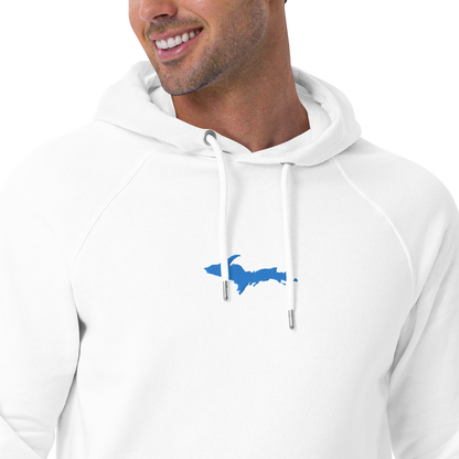 Michigan Upper Peninsula Hoodie (w/ Embroidered Azure UP Outline) | Unisex Organic