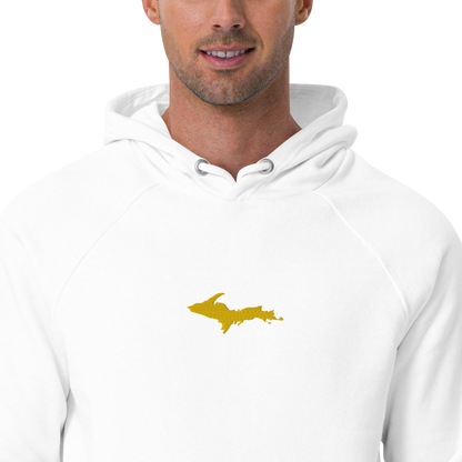 Michigan Upper Peninsula Hoodie (w/ Embroidered Gold UP Outline) | Unisex Organic