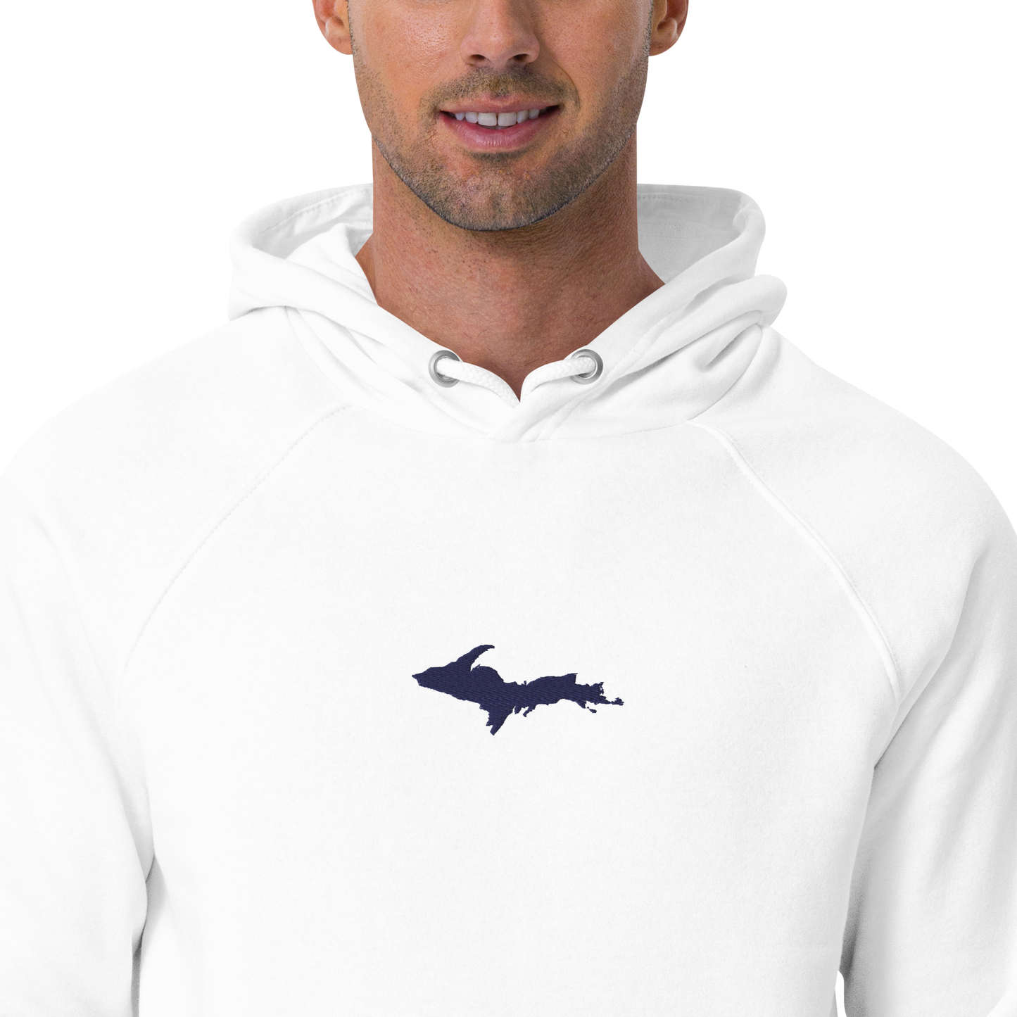 Michigan Upper Peninsula Hoodie (w/ Embroidered UP Outline) | Unisex Organic