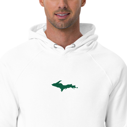 Michigan Upper Peninsula Hoodie (w/ Embroidered Green UP Outline) | Unisex Organic