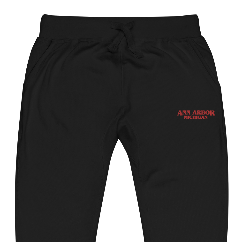 'Ann Arbor Michigan' Sweatpants (Streaming Drama Parody) | Red/White Embroidery