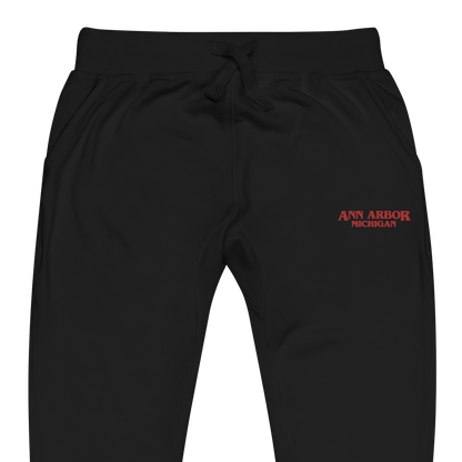 'Ann Arbor Michigan' Sweatpants (Streaming Drama Parody) | Red/White Embroidery