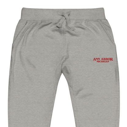 'Ann Arbor Michigan' Sweatpants (Streaming Drama Parody) | Red/White Embroidery