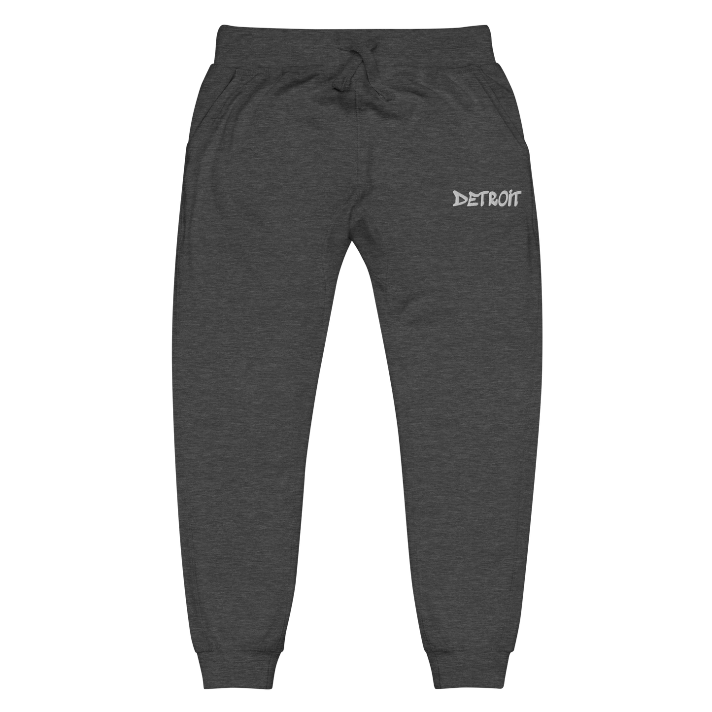 'Detroit' Sweatpants (Tag Font) | White/Navy Embroidery