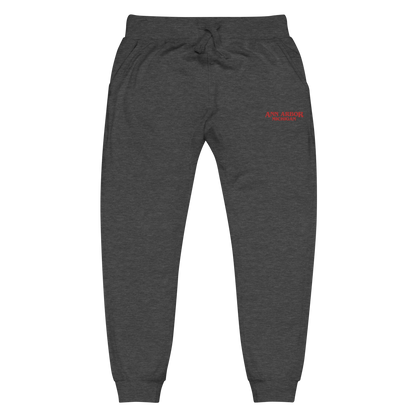 'Ann Arbor Michigan' Sweatpants (Streaming Drama Parody) | Red/White Embroidery