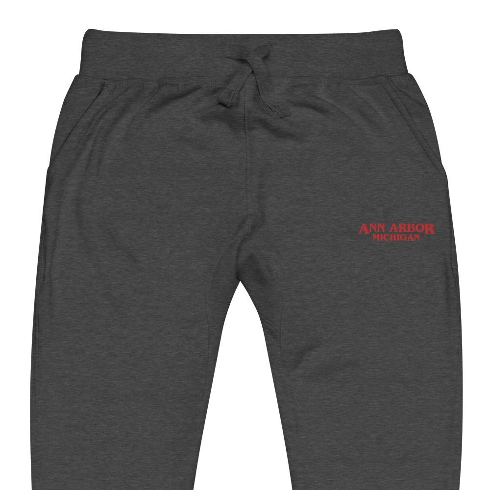 'Ann Arbor Michigan' Sweatpants (Streaming Drama Parody) | Red/White Embroidery