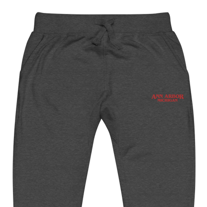 'Ann Arbor Michigan' Sweatpants (Streaming Drama Parody) | Red/White Embroidery