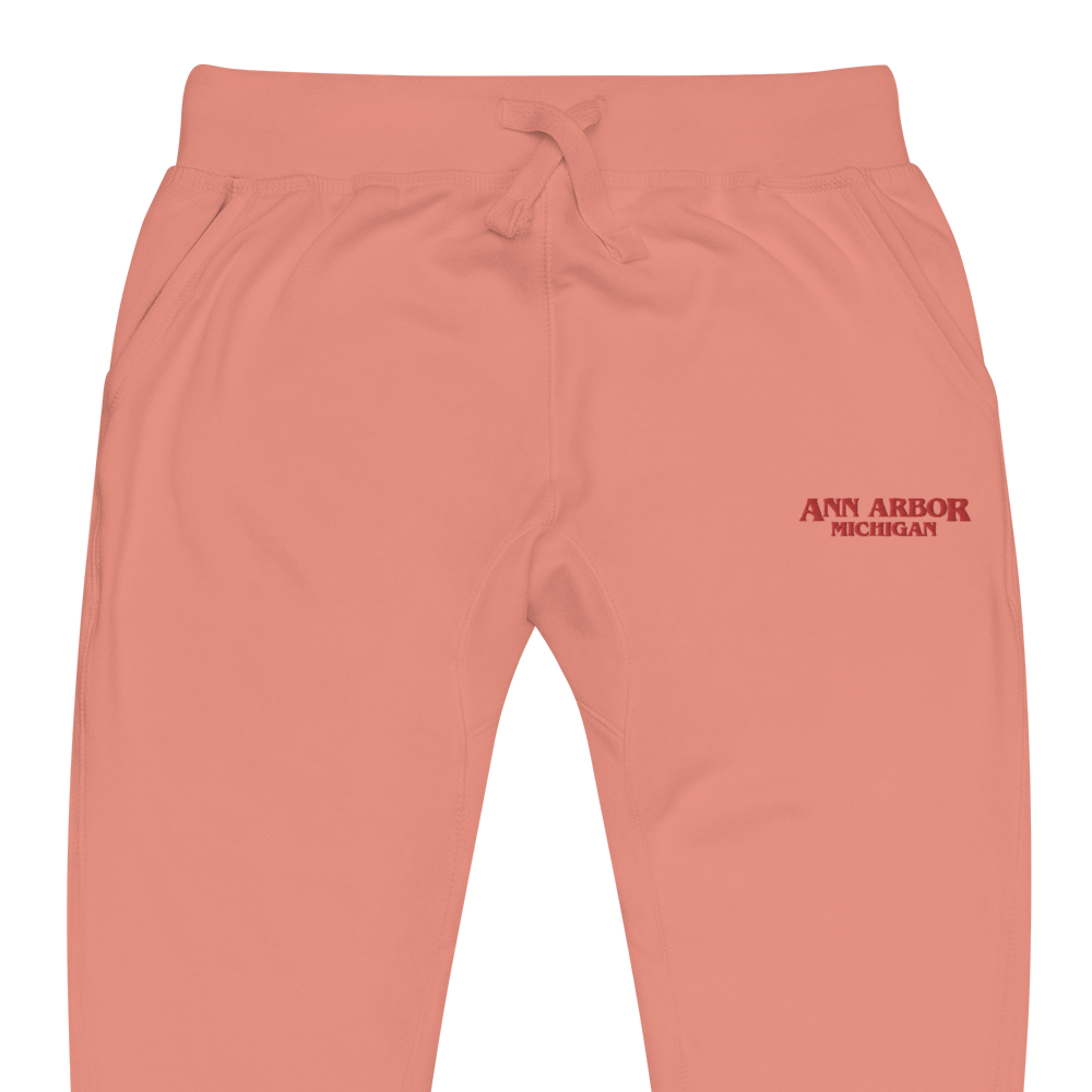 'Ann Arbor Michigan' Sweatpants (Streaming Drama Parody) | Red/White Embroidery