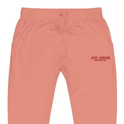 'Ann Arbor Michigan' Sweatpants (Streaming Drama Parody) | Red/White Embroidery