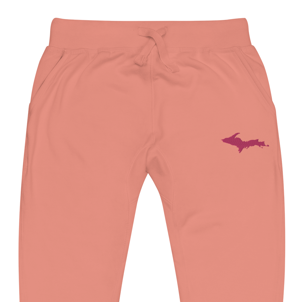 Michigan Upper Peninsula Sweatpants | Pink Embroidery