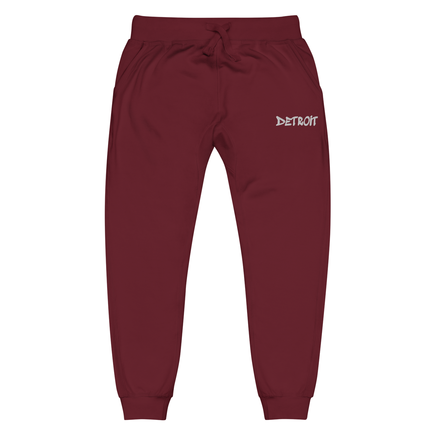 'Detroit' Sweatpants (Tag Font) | White/Navy Embroidery