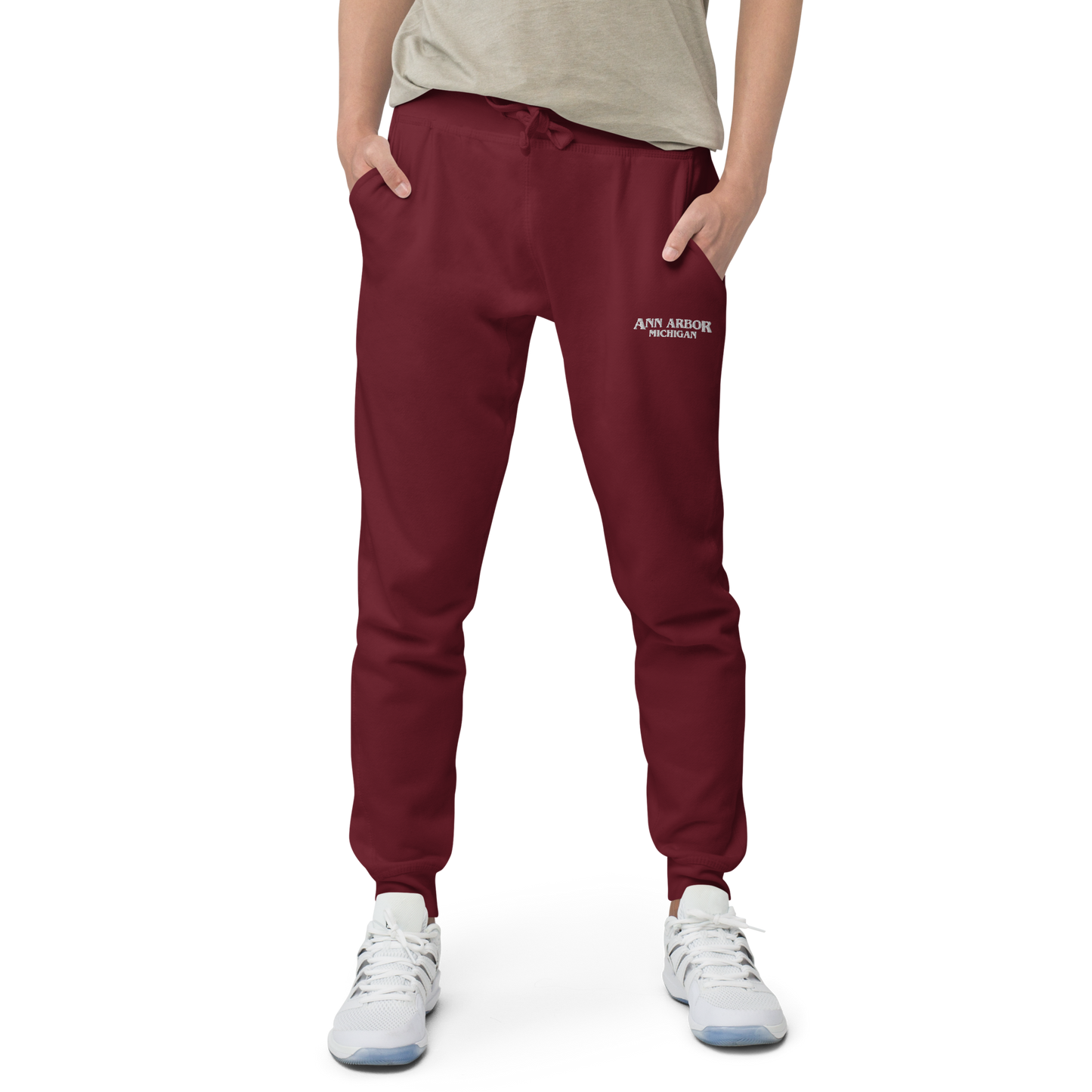 'Ann Arbor Michigan' Sweatpants (Streaming Drama Parody) | Red/White Embroidery