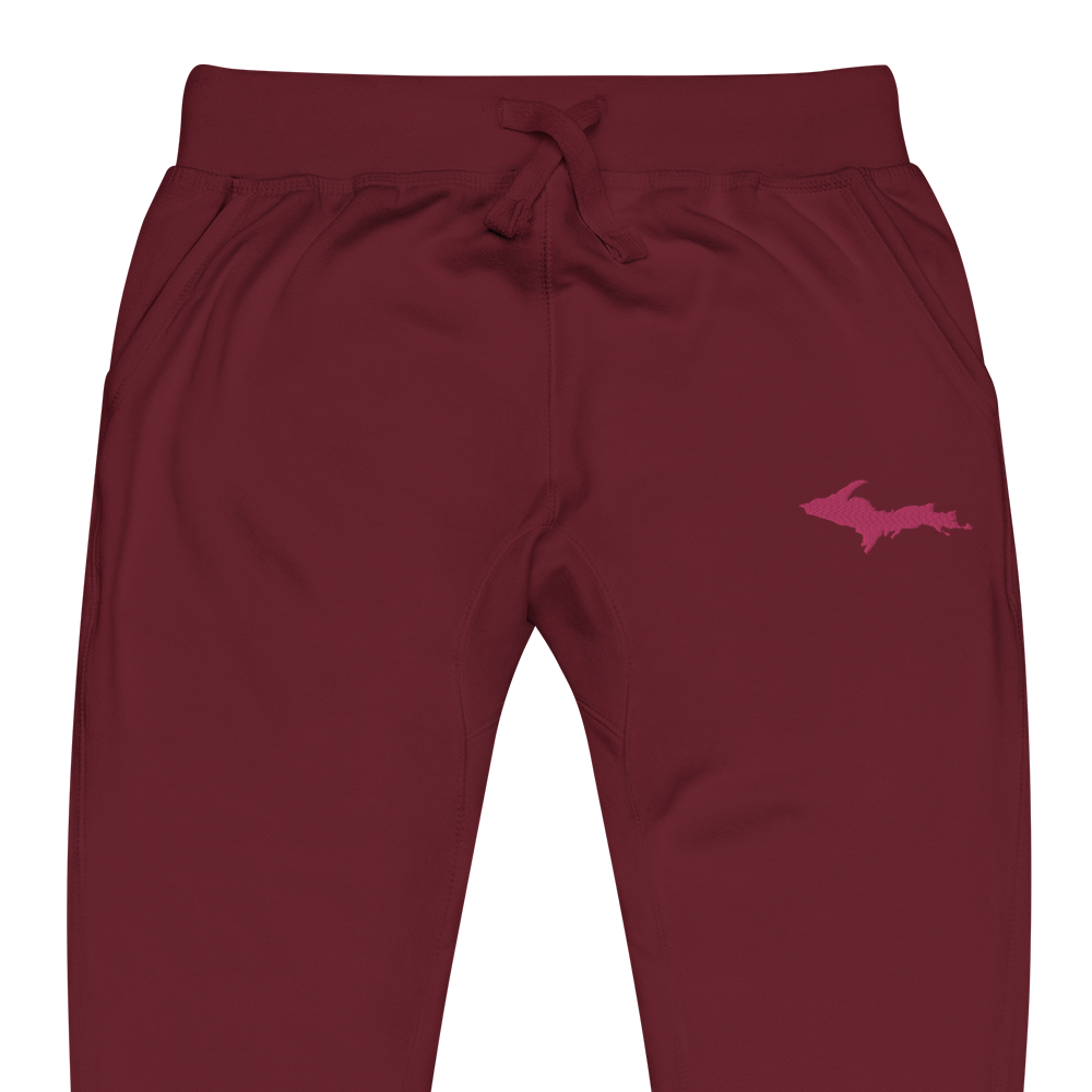 Michigan Upper Peninsula Sweatpants | Pink Embroidery