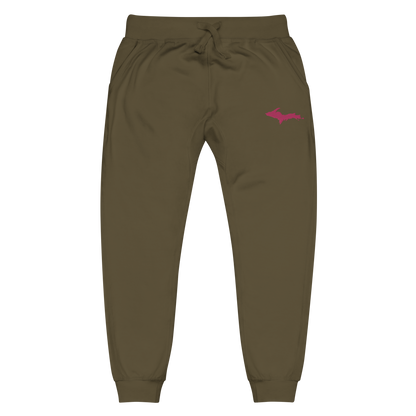 Michigan Upper Peninsula Sweatpants | Pink Embroidery