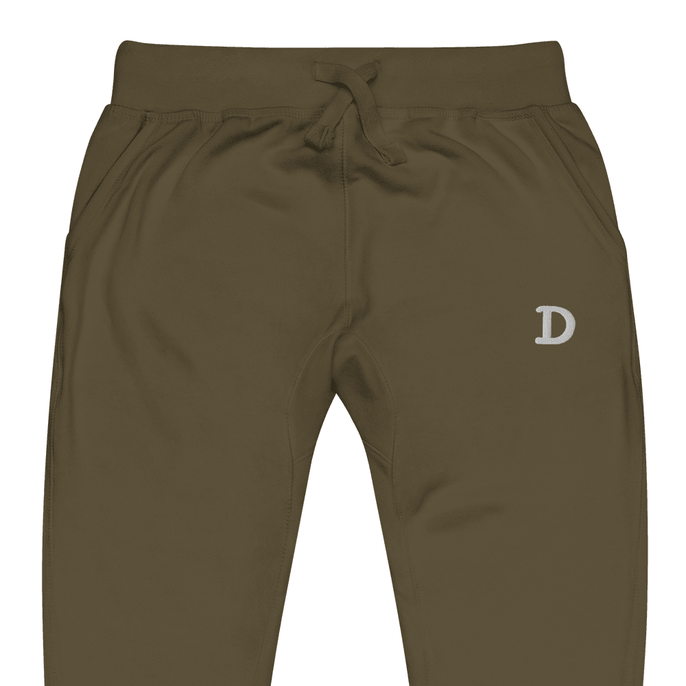 Detroit 'Old French D' Unisex Sweatpants | White/Navy Embroidery - Circumspice Michigan