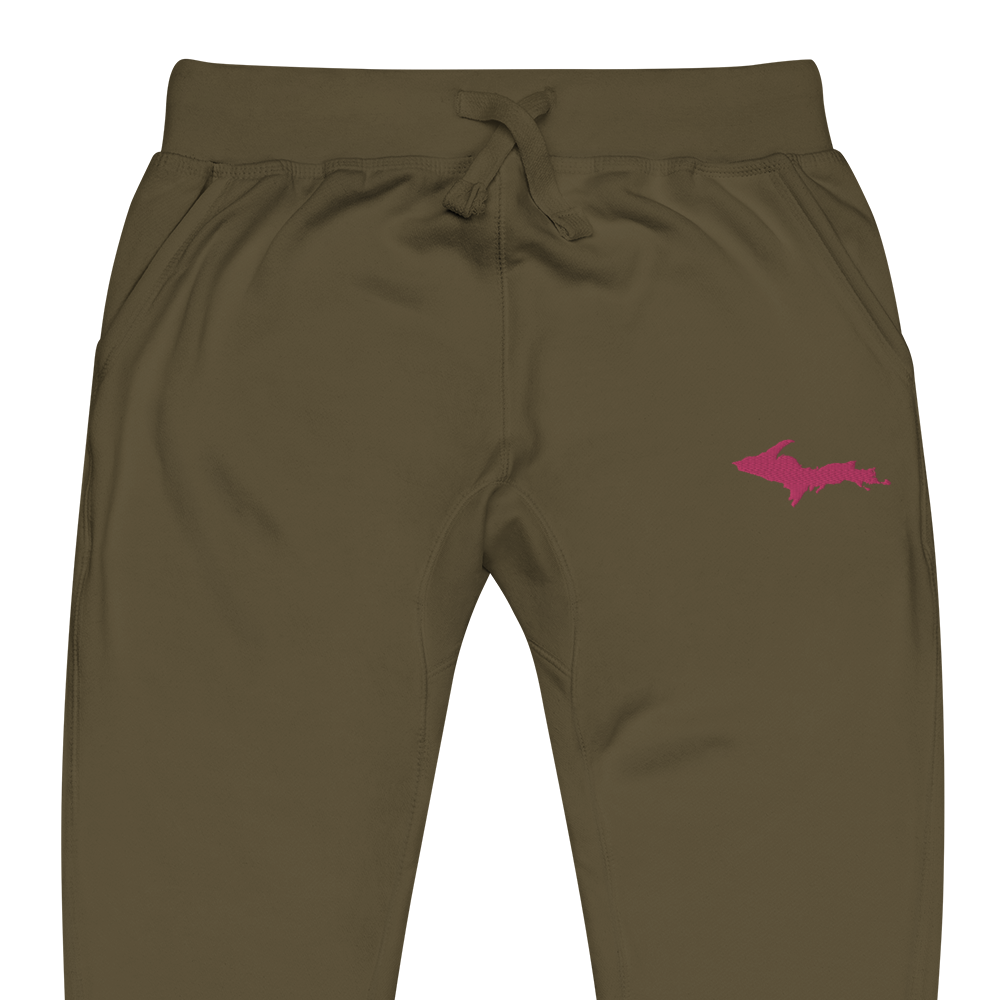 Michigan Upper Peninsula Sweatpants | Pink Embroidery