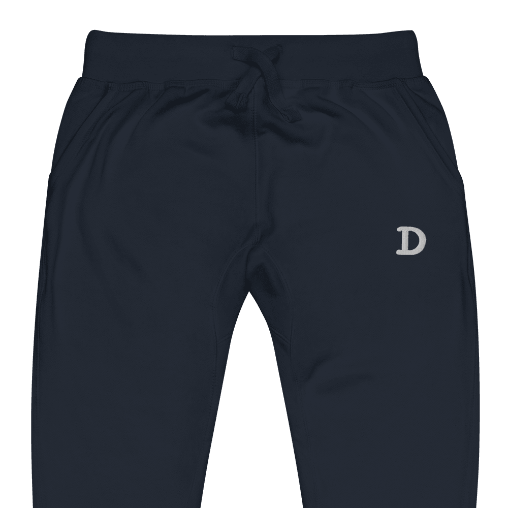 Detroit 'Old French D' Unisex Sweatpants | White/Navy Embroidery - Circumspice Michigan